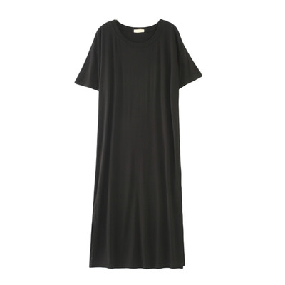 

Dress For Pregnant Women Loose Modal Nightdress Solid Color O-neck Half Sleeve Dress Large Size Fat MM Nightdress