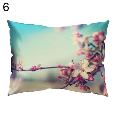 

Fresh Pillow Case Plant Flower Soft Cushion Cover Home Office Car Decoration