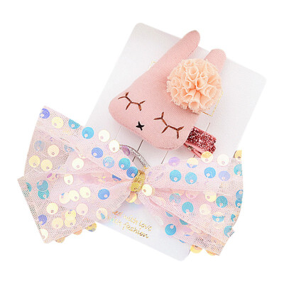 

Children Headdress Little Princess Cute Shine Ear Rabbit Pattern Hair Clips Shiny Headwear Gifts 0-5T Toddler Girl Bow Card