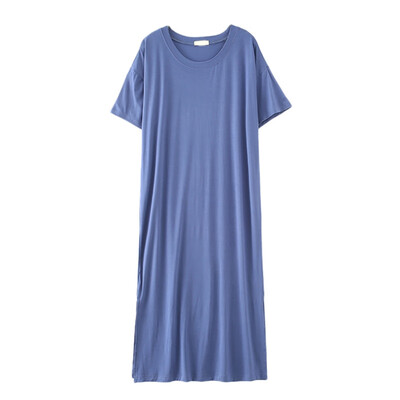 

Dress For Pregnant Women Loose Modal Nightdress Solid Color O-neck Half Sleeve Dress Large Size Fat MM Nightdress