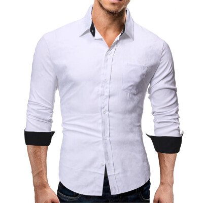 

Tailored Mens Autumn Splicing Business Leisure Printing Long-sleeved Shirt Top Blouse