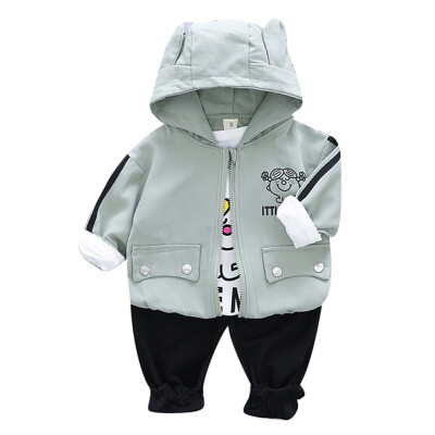 

Autumn Baby Boy Girl Cute Long Sleeve Cartoon Print T-shirt Hoodie Sweatshirt Trousers Casual Outfits