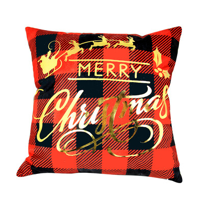 

Tailored Merry Christmas Gold Foil Printing Pillow Case Sofa Waist Throw Cushion Cover A