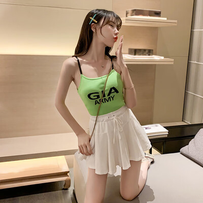 

Women Letter Print Camis Sexy Sleeveless Slim Fit Vest Top Casual Female Knitting Camisole