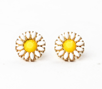 

European&American fashion ear accessories Alloy sun flower female Stud Earrings