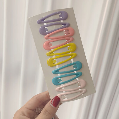 

New Candy Color Hairpin Cute Girl Trend Fashion Children Hairpin Alloy Material Water Drop Shape Hairpin
