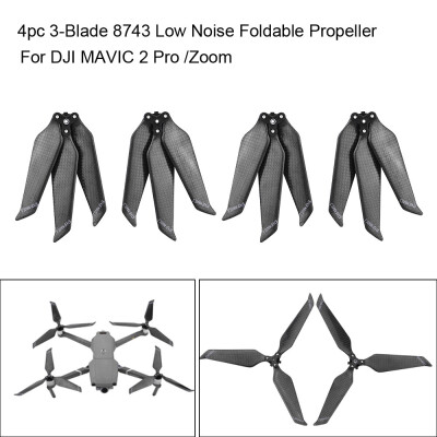 

Gobestart 4PCs Carbon Fiber 8743 Foldable Propeller Low Noise 3-Blade For DJI Mavic 2 Pro