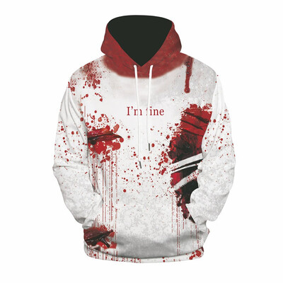 

Toponeto Mens Autumn Spring Fashion 3D Printing Hoodie Hooded Loose Long Sleeve Top