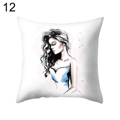 

Fashion Cool Girl Lady Pillow Case Cushion Cover Sofa Bed Car Cafe Office Decor