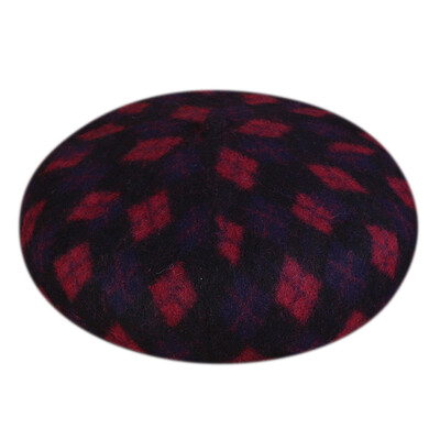 

Hat 2019 autumnwinter new painter hat English temperament hundred fashion wool beret ladies diamond-shaped plaid