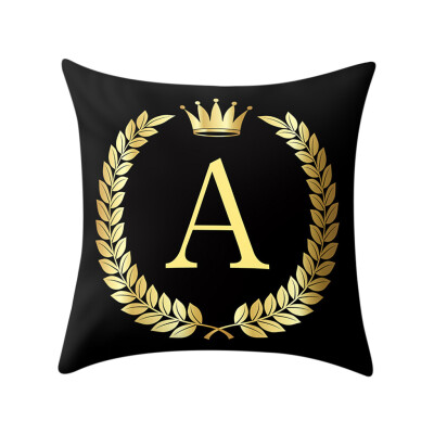 

Siaonvr Pillow Cover Black&Gold Letter Pillowcase Sofa Cushion Cover Home Decor