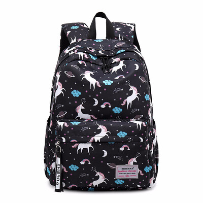 

Cute Female Laptop Backpack Schoolbag Waterproof Anime Printing Backpacks Woman 2018 Fashionable School Bags for Girls Teenagers