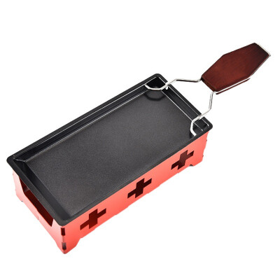 

New Non-Stick Metal Cheese Raclette Baking Pan Oven Grill Plate Rotaster Baking Tray Stove Frame Spatula Set Kitchen Baking Tool