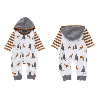 

Baby Hooded Cotton Christmas Long Sleeve Climb Clothes Newborn Jumpsuit New Infant Bodysuits Baby Clothing 0-18M