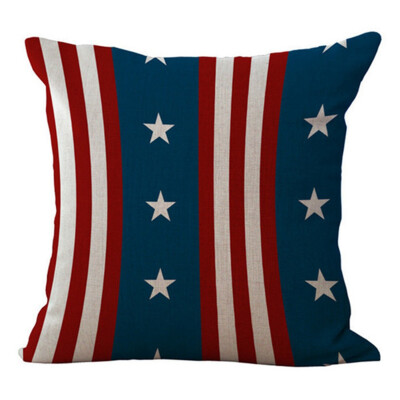 

American Flag Pillow Cover Square Cushion Cover Standard Pillowcase USA Flag Cotton Pillow Case for Home Decorative Sofa Bedroom