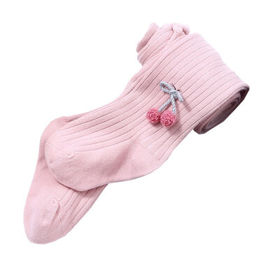 

Baby Girl Cotton Warm Leggings Casual Fashion Striped Cherry Tights Kids Breathable Cotton Panty-hose