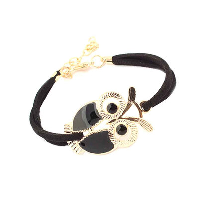 

Owl Pendant Leather Charm Bracelet Charm Girls Jewelry New Birthday Gift