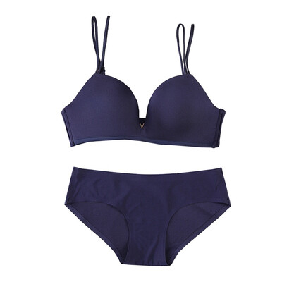 

Women Push Up Padded Bras Seamless Low Waist Briefs Set Smooth Bras Briefs Sets Underwear Suits