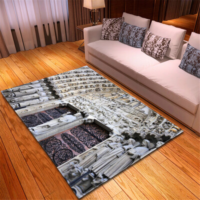 

Toponeto Creative Notre Dame Photo Commemorative Day Comfortable Carpet Home Decor