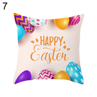 

Easter Flower Egg Rabbit Throw Pillow Case Home Car Decor Sofa Bed Cushion Cover