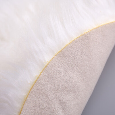 

Gobestart Soft Artificial Sheepskin Rug Chair Cover Artificial Wool Warm Hairy Carpet Gray