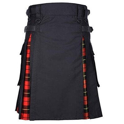 

Gobestart Mens Vintage Kilt Scotland Gothic Fashion Kendo Pocket Skirts Scottish Clothing