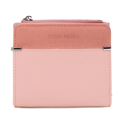 

Women Thin Solid Color Zipper Foldable Short Wallet Purse Cash Card Coin Holder