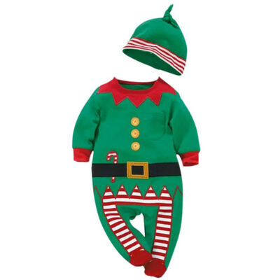 

Christmas Rompers 2018 New baby Santa Claus Overalls Hat long sleeves newborn Infant Girlsboys 0-24month Clothes Party Gift