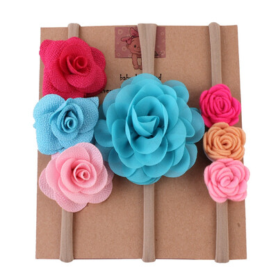 

3Pcs Baby Headwear Cute Girls Floral Bowknot Print Headband Headwear Apparel Photography Prop Party Gift