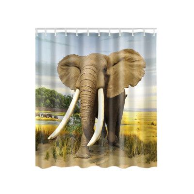 

Animal Pattern Elephant Butterfly Peacock Shower Curtain Decor by Deer Picture For Print Polyester Fabric Bathroom Set With Hook