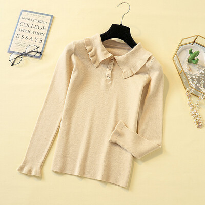 

Women Sweater High Quality Girl Autumn Long Sleeve Pullover Knitted Cute Sweet basic Knitwear Outwear Korean Style Top