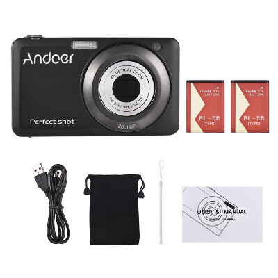 

Andoer 20MP 720P HD Digital Camera Video Camcorder with 2pcs Rechargeable Batteries 8X Optical & 4X Digital Zoom Anti-shake 27inc