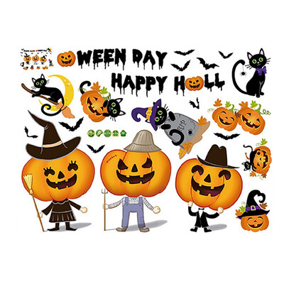 

8 pscset Halloween luminous wall sticker Spider websmileypumpkin lantern Creative home wall decoration Sticker