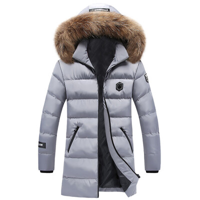 

Gobestart Mens Medium Length Fashion Jacket Thickened Velvet Cotton Padded Clothes