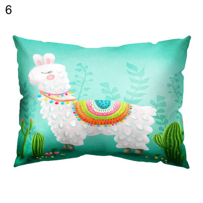 

Cute Cartoon Alpaca Pillow Case Waist Throw Cushion Cover Bedroom Decoration