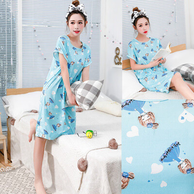 

Summer Kawaii Cartoon Nightdress Women Short Sleeve Comfy Milk Silk Nightgowns Womens Sleepdress Loose Nighty Nightwear Hot Sale