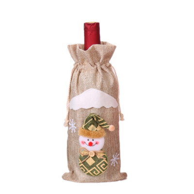 

1pcs Christmas Red Wine Bottle Cover Bags Snowman Santa Claus Xmas Decorations