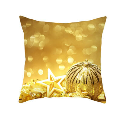 

Siaonvr Christmas Pillow Case Glitter Polyester Sofa Throw Cushion Cover Home Decor