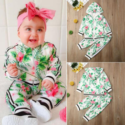 

UK Kids Baby Boy Girl Hooded SweaterPants Toddler Outfits Set Clothes Tracksuit