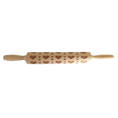 

Christmas Puppy Heart Snowflake Embossed Engraved Wooden Rolling Pin Baking Tool