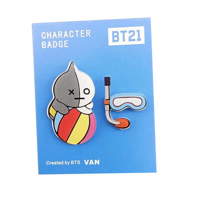 

2 Pcs Set KPOP BTS Same paragraph Cartoon Acrylic Badge Set Super Cute Brooch Bag Pendant