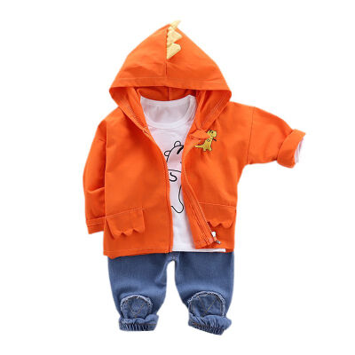 

Autumn Baby Boy Clothes Long Sleeve Cartoon Dinosaur Print T-shirtHoodie SweatshirtPants Trousers Casual Outfits 3pcs