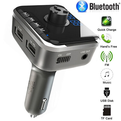 

〖Follure〗Car Charger FM Transmitter Bluetooth Radio Adapter Window Breaker With 2 USB