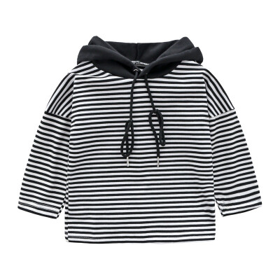 

Striped Boy Striped Hat-shirt Spliced Top Long Sleeves New Boy Clothes Fashion Casual Children Hoodies