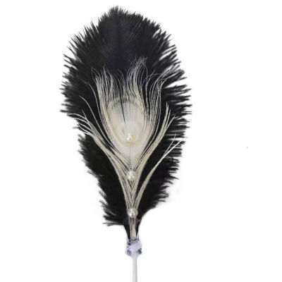 

Natural Feather With Pearls Cake Topper For Birthday Party Valentines Day Anniversary