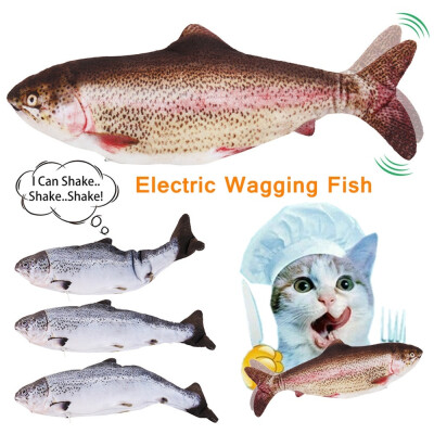 

Cat Electric Chargeable Wagging Fish Realistic Plush Toy Simulation Catnip Soft Gift for Pet Cat Chewing