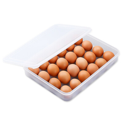 

Egg Container 24-Grid Egg Storage Organizer Large Capacity Egg Tray Holder Plastic Transparent