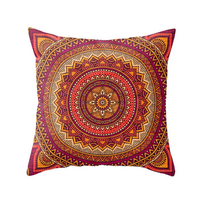 

1 PCS Pillow Cushion Cover Bohemian Mandala Art Antique Gypsy Stylized Folk Pattern Mystical Cosmos Image Decorative
