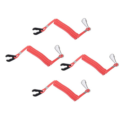 

4PCS Replacement for Yamaha Boat Outboard Engine Motor Kill Stop Switch Motorboat Safety Tether Lanyard Cord Switch