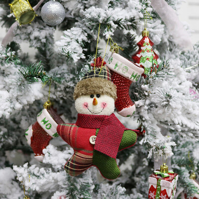 

Toponeto Christmas Ornament Santa Snowman Reindeer Toy Doll Hang Party Decoration